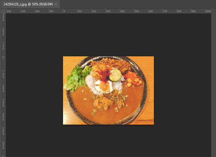 画像をPhotoshop上で１枚開いた状態